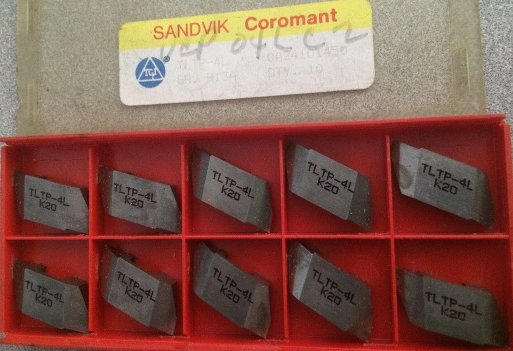 SANDVIK Coromant TLTP 4L K20 H13A Lathe Grooving Carbide Inserts 10 Pcs New Tool