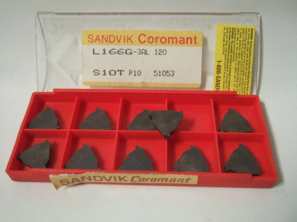 SANDVIK Coromant L166G 3AL 120 S1OT P10 Threading Lathe Carbide Inserts New