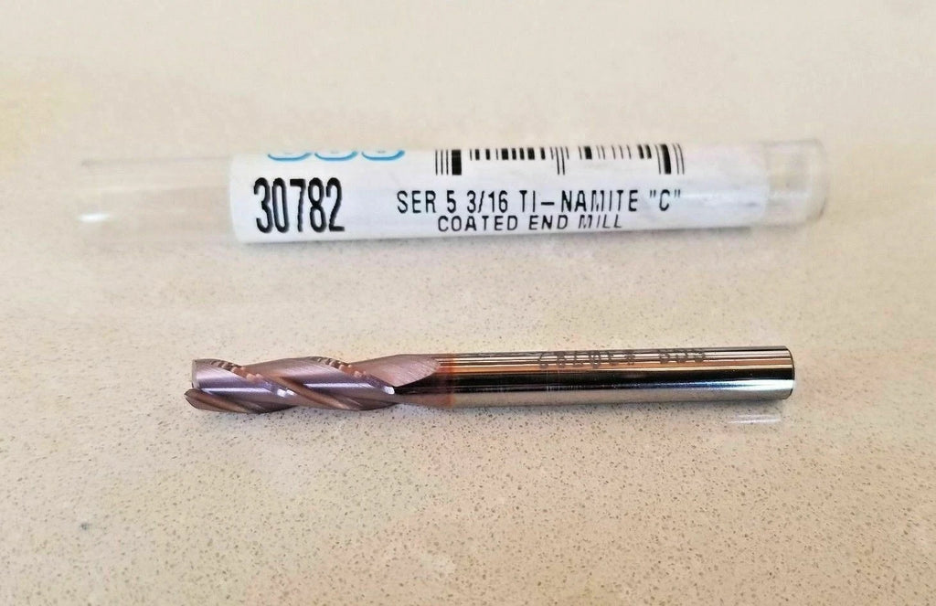 SGS Tool 30782 SER 5 3/16" 3 Flute Titanium Carbonitride Coated End Mill USA
