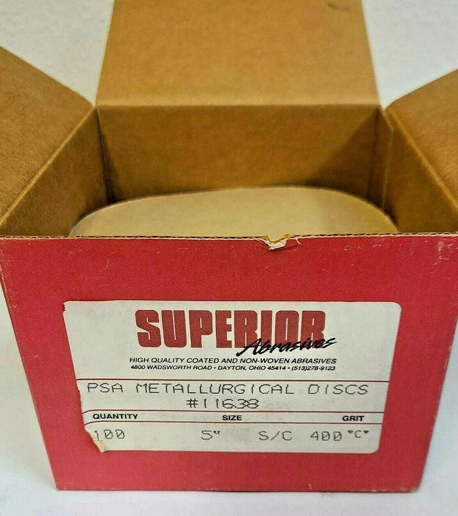 100 Shur-Kut Superior Abrasives Metallurgical PSA Sanding Disc 5" 400 Grit 11638