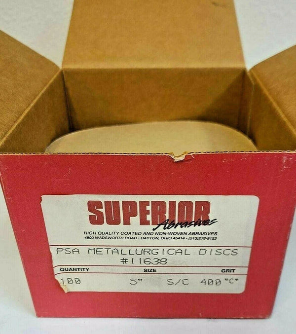 100 Shur-Kut Superior Abrasives Metallurgical PSA Sanding Disc 5" 400 Grit 11638