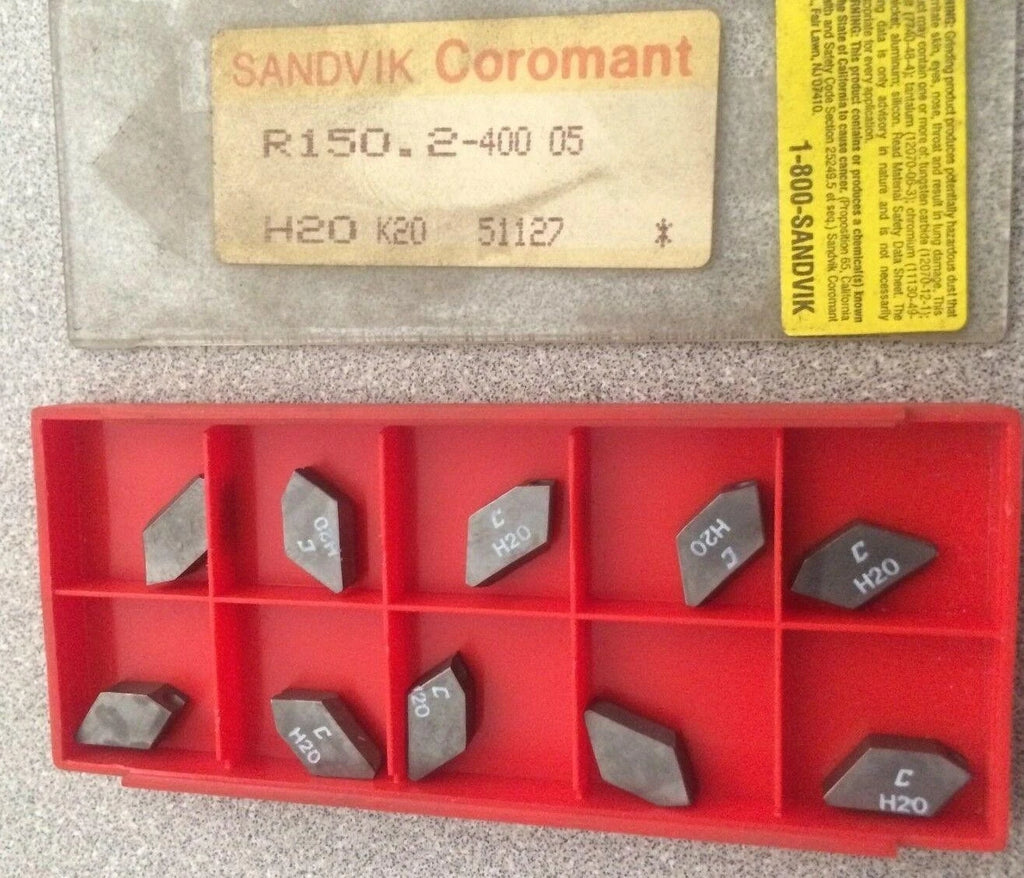 SANDVIK Coromant R150 2 400 05 H20 K20 Grooving Lathe Carbide Inserts 10 Pcs New