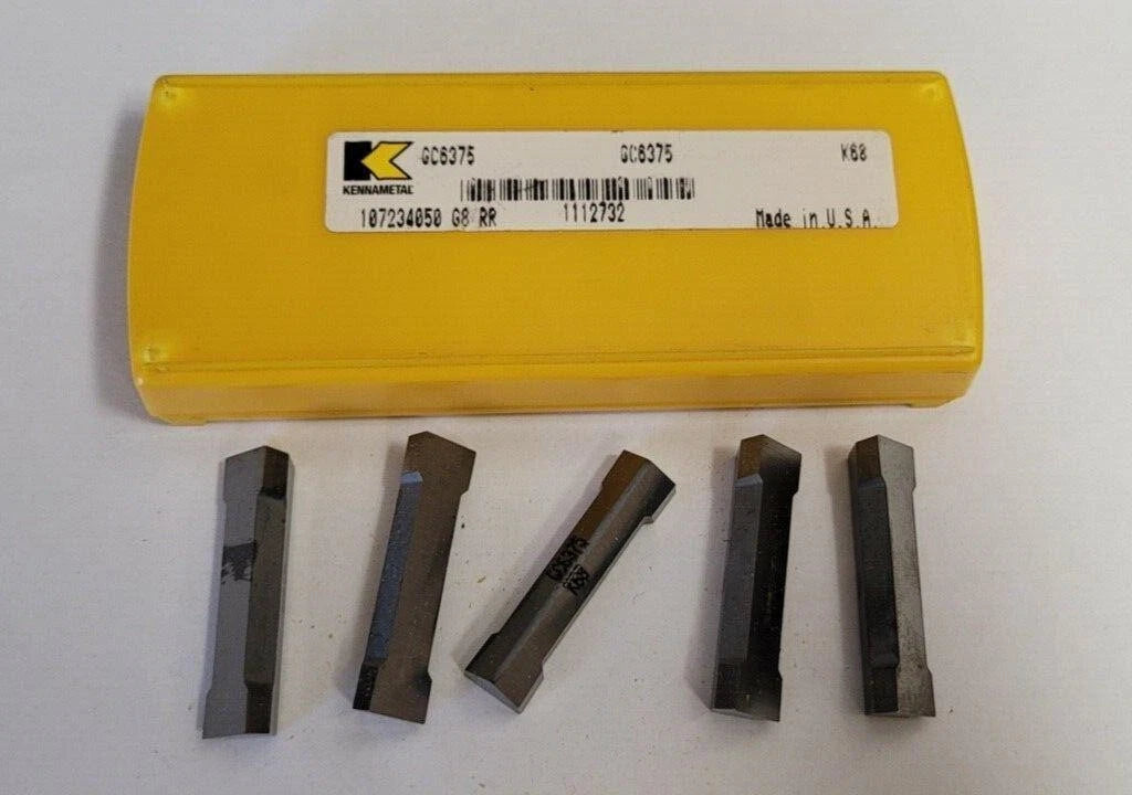 KENNAMETAL GC6375 K68 G8 RR Lathe Carbide Inserts 5 Pcs Grooving Tools NEW