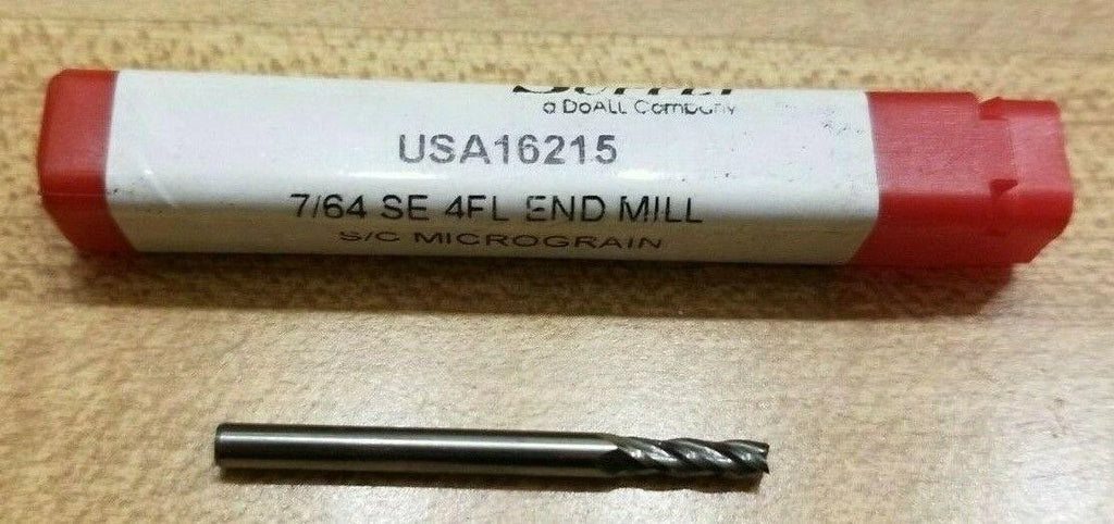 DGI Supply USA16215 7/64 SE 4 FL End Mill S/C Micro Grain Made in USA