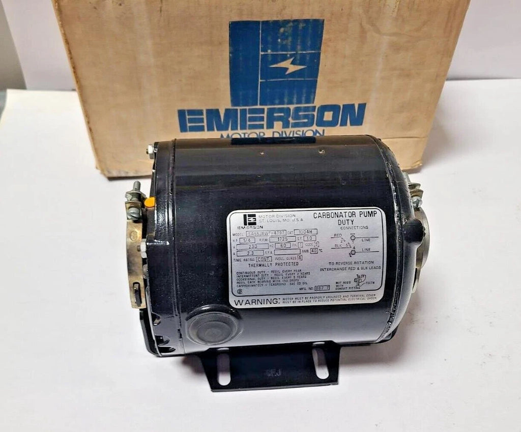 Emerson SA55JXWT-4797 Carbonator Pump Duty Motor 230V 1/4 HP 60Hz 1725 Rpm 1Ph