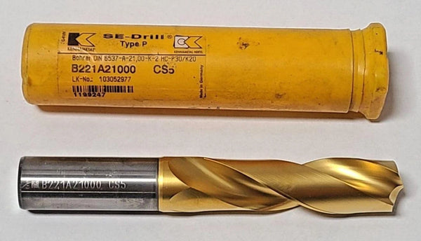 Kennametal B221A21000 CS5 Carbide Drill 2 Flutes 0.83"
