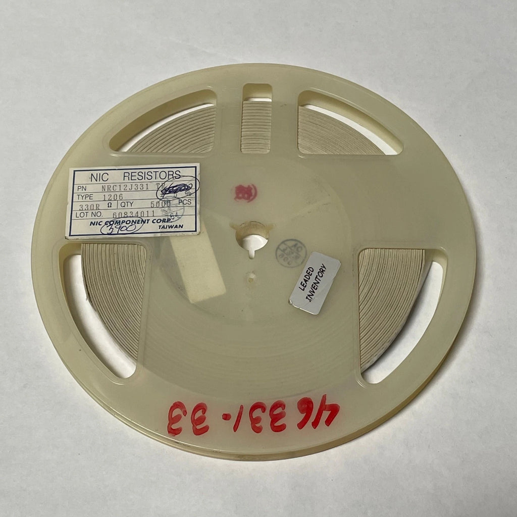 Reel of 3800 NIC RESISTORS NRC12J331 TR 1206 +/- 5% 330 R Ohm 46331-33