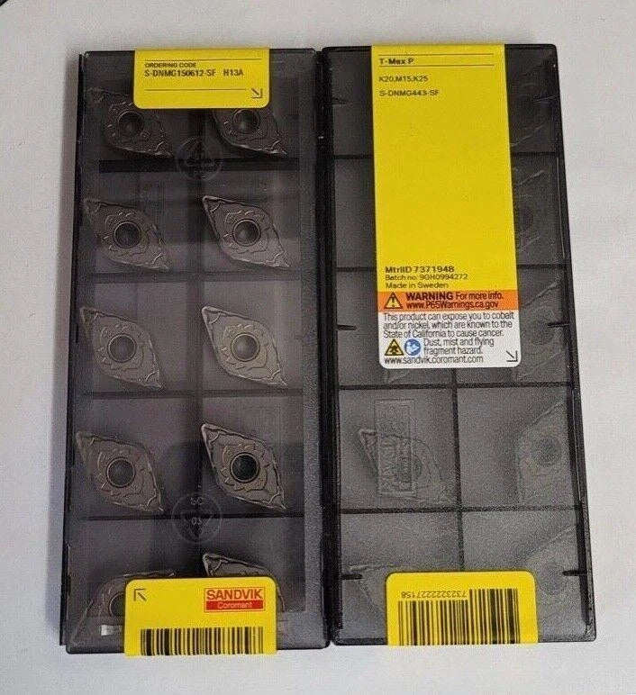 10 Pcs SANDVIK Coromant S-DNMG443-SF H13A Carbide Inserts S-DNMG 150612-SF NEW