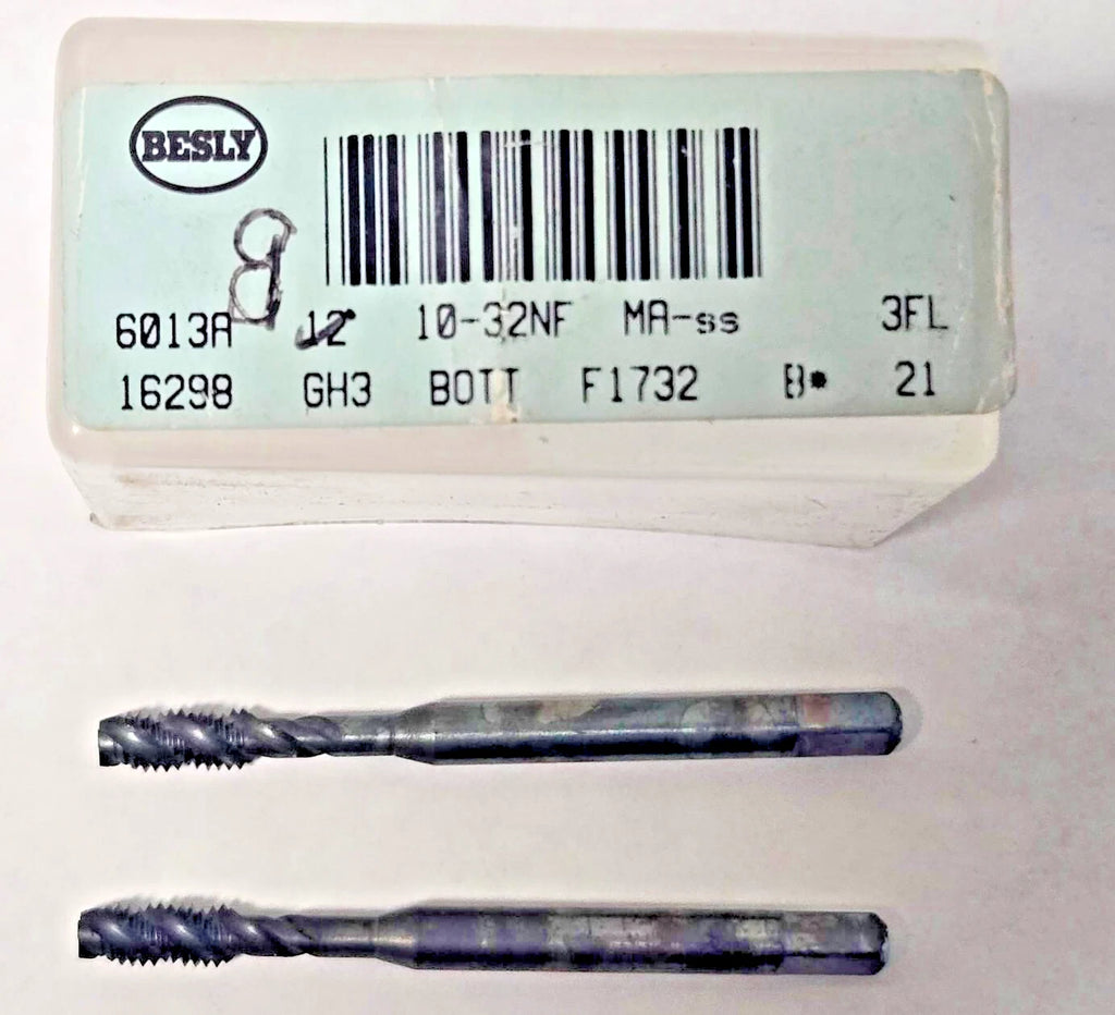 Lot of 2 Besly Tap 10-32 NF MA-ss GH3 Bott 3 FL Brand New USA Made