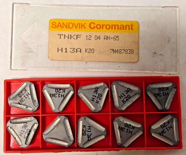 SANDVIK Coromant TNKF 12 04 AN-65 H13A K20 Lathe Mill Carbide Inserts 10 Pcs New