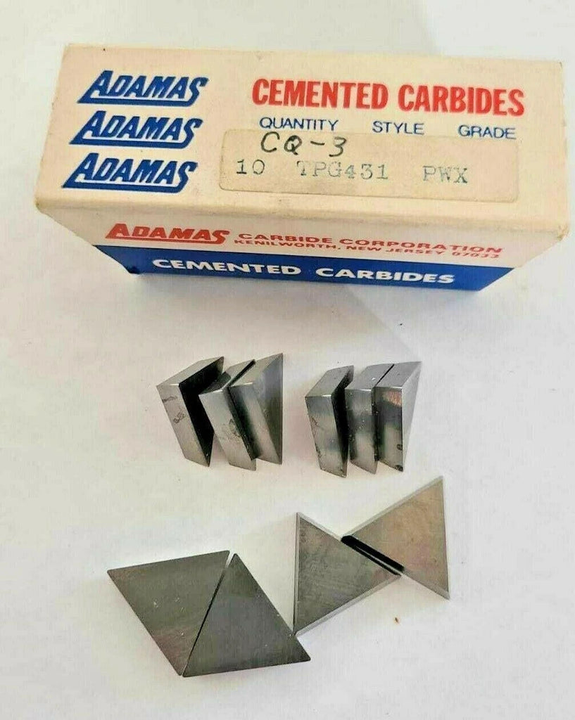 10 Pcs ADAMAS TPG 431 Grade PWX CQ-3 Lathe Carbide Inserts CEMENTED New