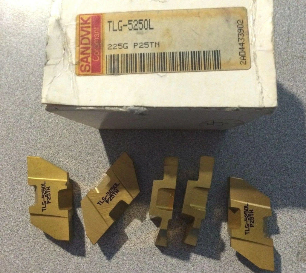 SANDVIK Coromant TLG 5250L 225G P25TN Lathe Grooving Carbide Inserts 5 Pcs Gold