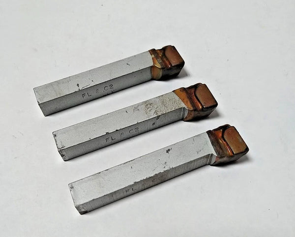 Brazed Tipped Carbide Lathe Tool Bit 1/2" Shank FL 8 C2 USA Made Lot of 3
