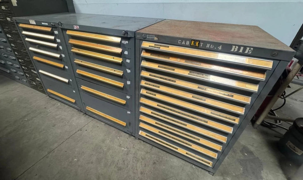 Lot 3 EQUIPTO LISTA Drawers Metal Cabinet Industrial Tool Parts Storage 30x28x43