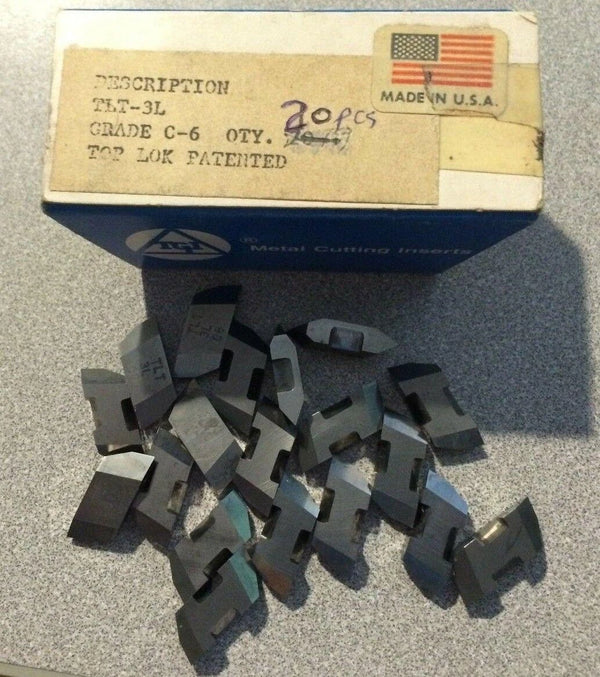 TGI USA Made TLT 3L C-6 Lathe Grooving Carbide Inserts 19 Pcs New Cutting