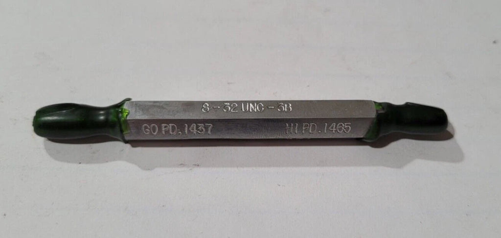 8-32 UNC-3B Thread Plug Gage GO & NO GO P.D. .1437 & HIPD .1465