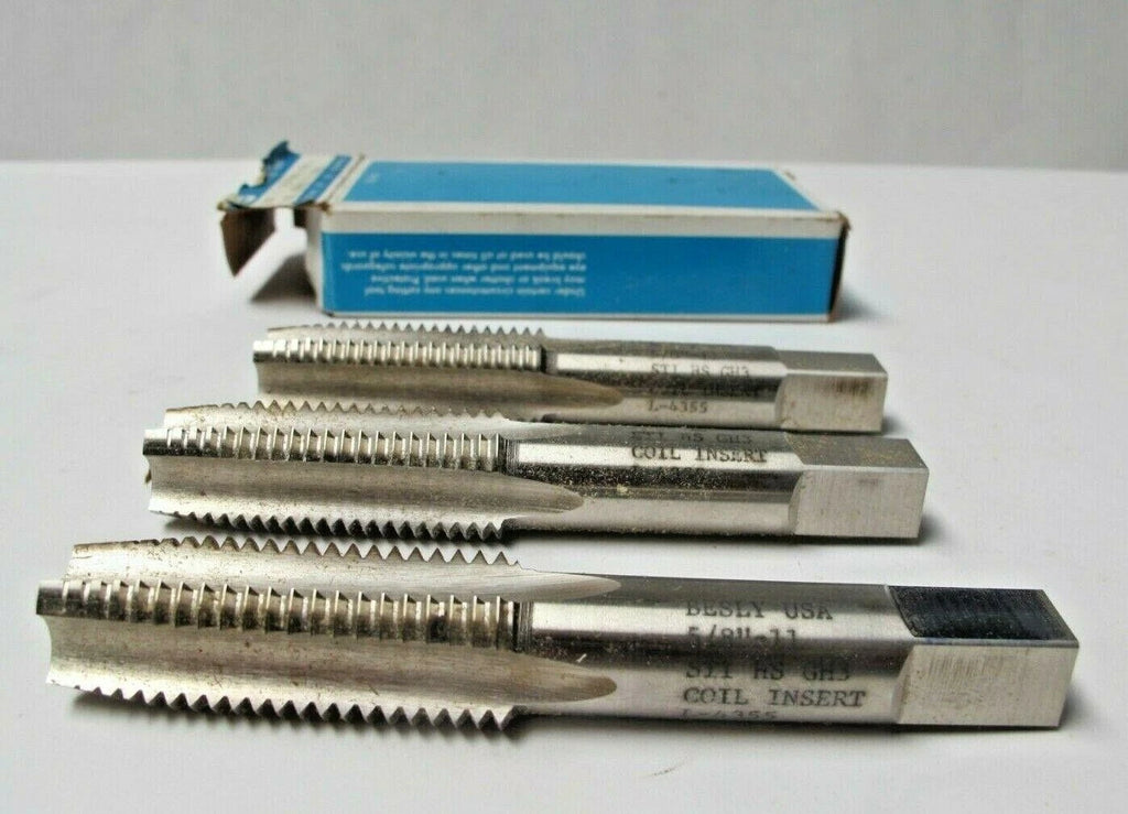 Lot of 3 Besly Tap 5/8-11 STI 4 FLUTE COIL INSERT L4355 NEW MADE IN THE USA