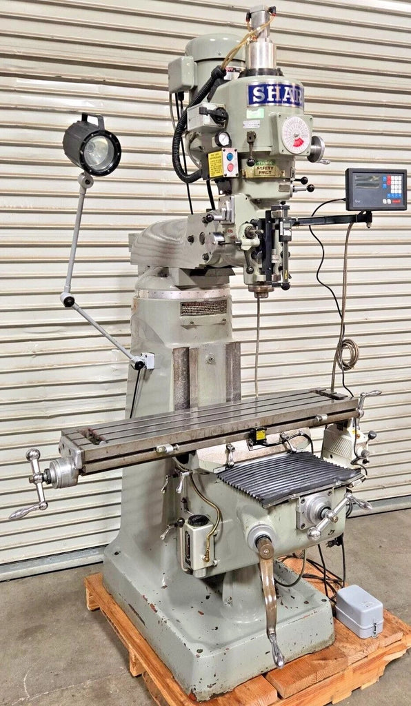 Sharp Bridgeport Vertical Mill Milling Machine 3 HP DRO 9x42 Chrome Ways Nice