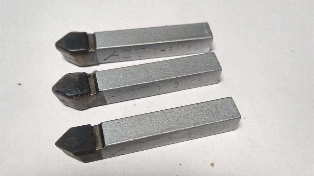 ACT Brazed Tipped Carbide Lathe Tool Bit 3/8" Shank D-6 K68 USA Made Lot of 3