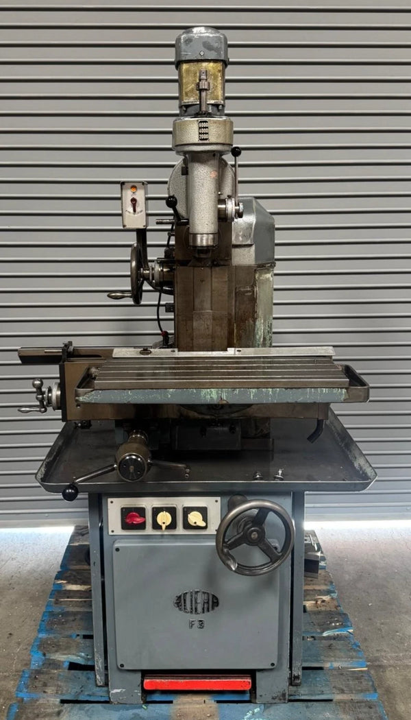 Aciera F3 Horizontal Mill Milling Machine Vertical Attachment 8" x 24" Pivoting