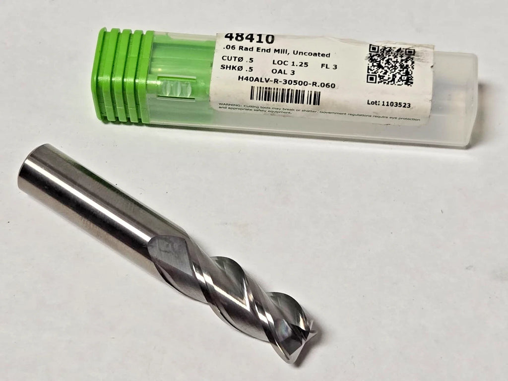 Helical Tool 48410 3 Flute Carbide End Mill 1/2" x 1-1/4" LOC x 3" OAL