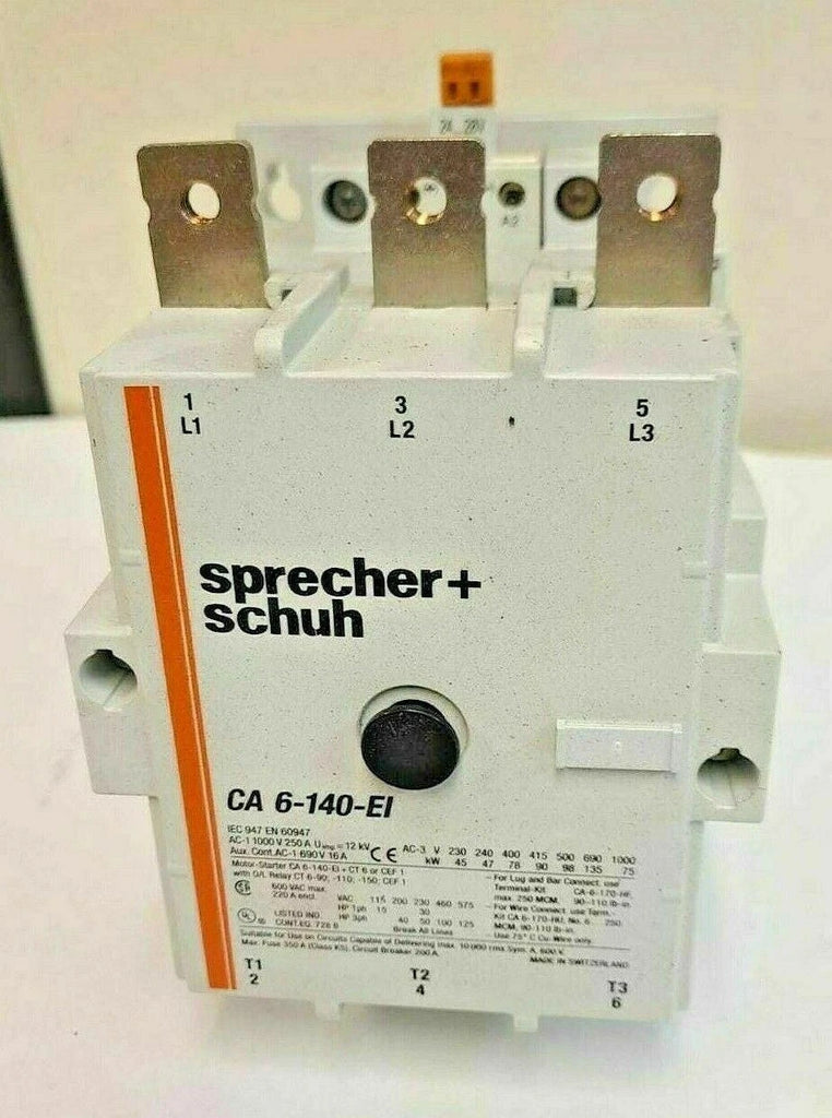 Sprecher + Schuh CA6 Contactor Breaker & Control Supply CA6-140-EL CA 6-P