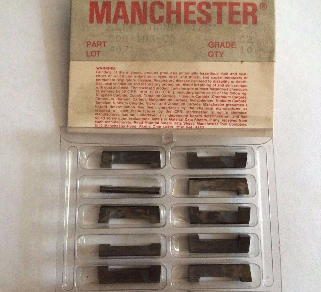 MANCHESTER 508 153 20 C2 Left H 1/8" Grooving Lathe Carbide Inserts 10 Pcs Tools