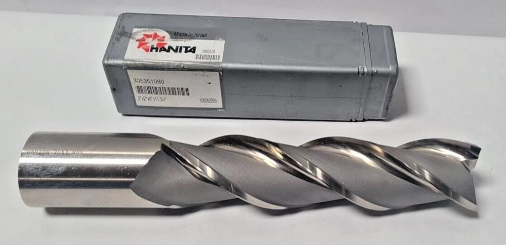 Hanita End Mill 3053 High Speed Steel HSS 3 Flutes 2 x 2 x 8 x 11-3/4 New