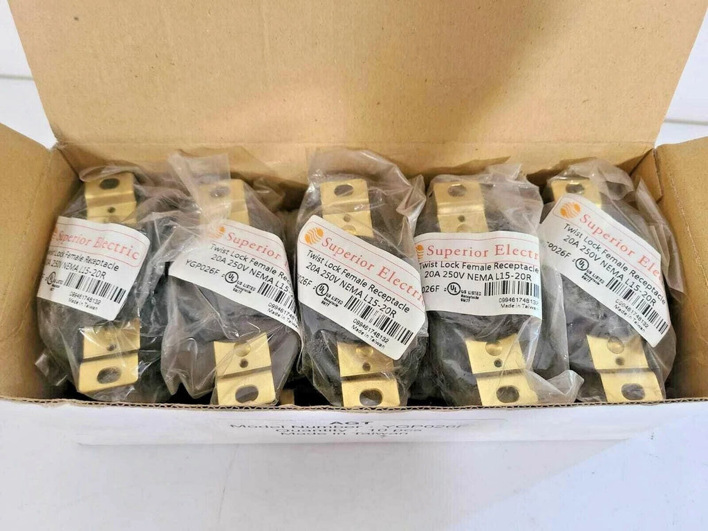 10 Pcs Superior Electric YGP026F Twist Lock Wall Mount Electrical Receptacle