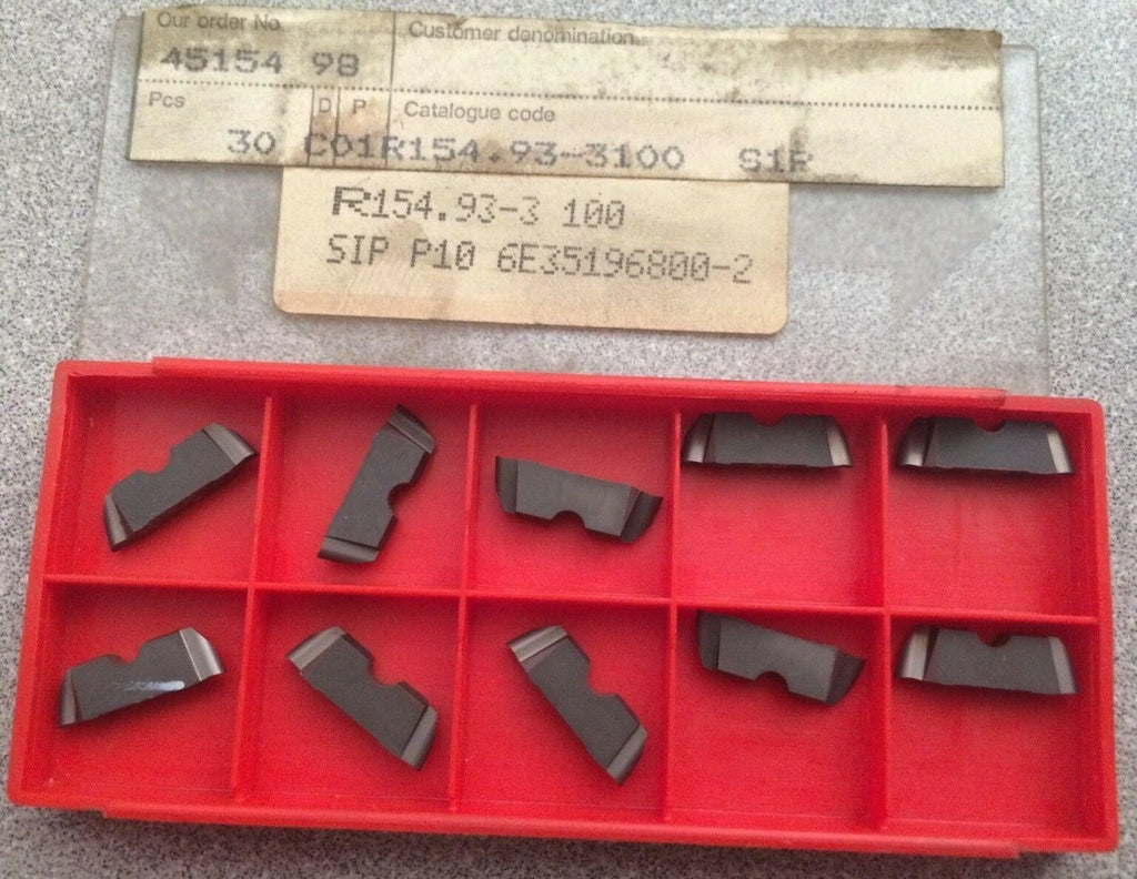 SANDVIK Coromant R154.93-3 100 SIP P10 3100 Grooving Lathe Carbide Inserts 10Pcs