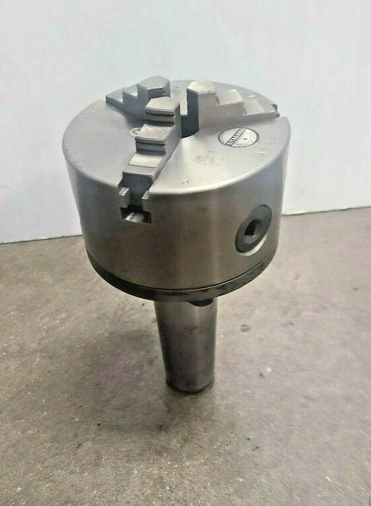 4-1/2" Diameter 3 Jaw Lathe Chuck KITAGAWA 4 A1 630 JAPAN With Morse 5 Arbor