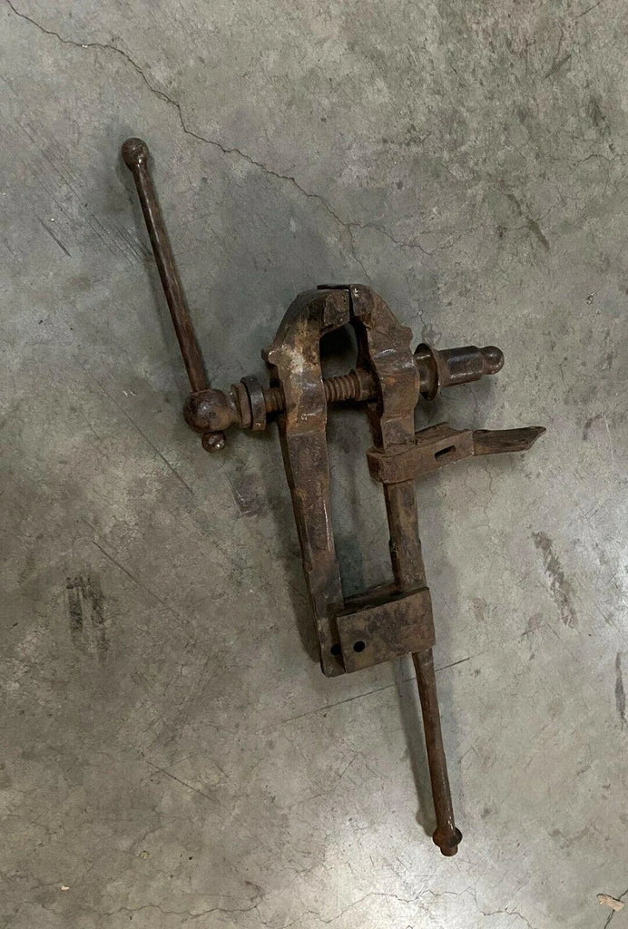 Blacksmith Forged Post Vise Leg Vintage Tool Antique Heavy Duty Nice