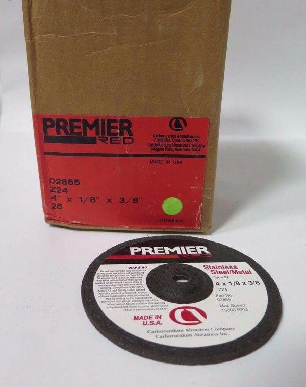 Carborundum Premier Stainless Steel 4 x 1/8 x 3/8 Grinding Wheels Discs Qty 21