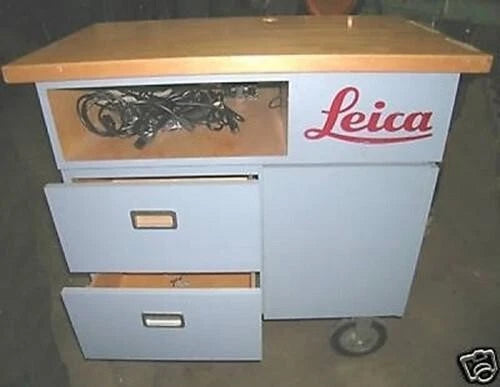 Leica Microscope Cart Instrument Cabinet Electronic Rack Drawers Wood 37"x24"x42