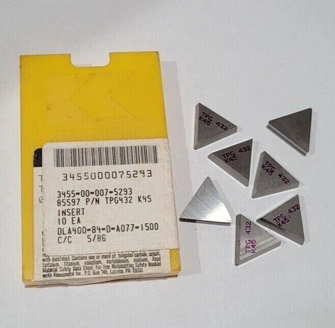 7 Pcs Kennametal TPG 432 K45 Lathe Carbide Inserts New Tool