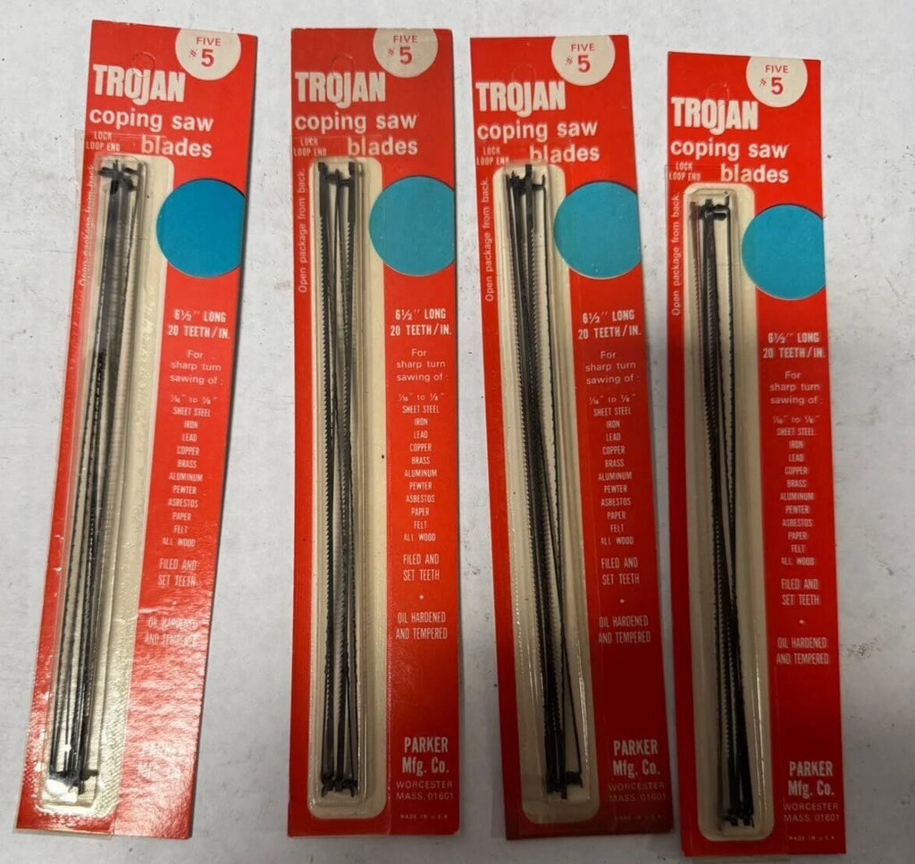 Lot of 20 Trojan Coping Saw Blades 4 Packs of 5 New Sealed 6-1/2" Long