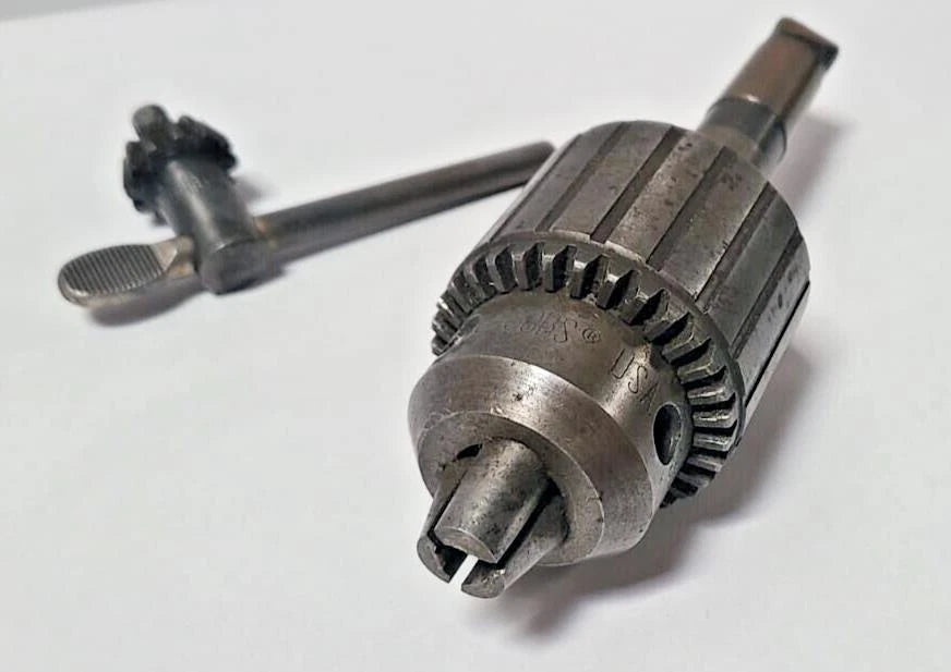 Jacobs Ball Bearing Super Chuck Arbor Drill Lathe Key 18 3/4 Capacity 3 Taper