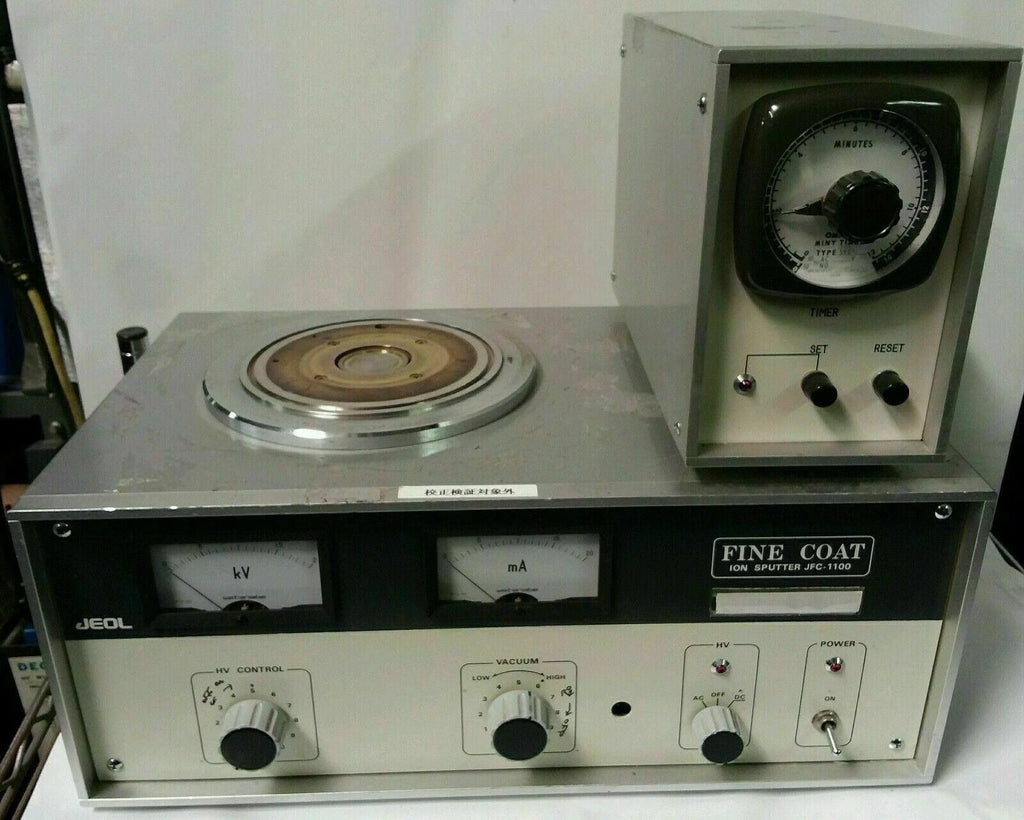 JEOL FINE COAT Ion Sputter JFC 1100 BEAM W OMRON Miny Timer Type SYS
