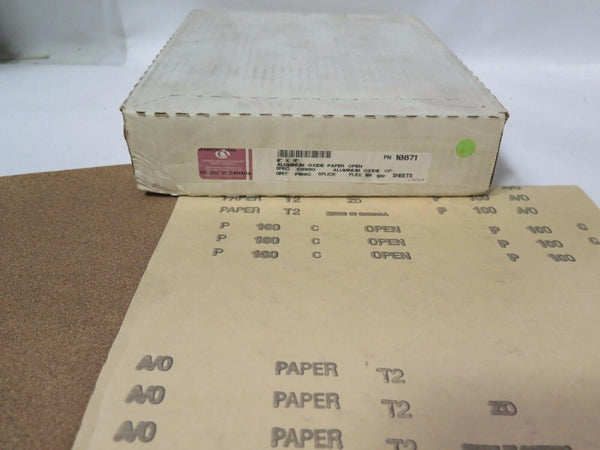 Carborundum Abrasives Aluminum Oxide Paper Open 9 x 11" Grit 100 10871 Brand New
