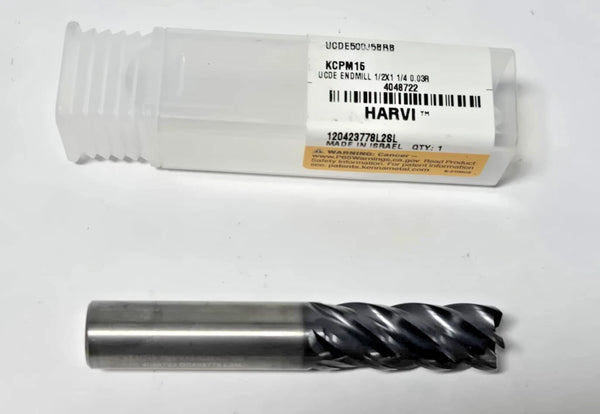 Kennametal Corner Radius End Mill Solid Carbide 5 Flute 4048722 1/2" Dia, 1-1/4"