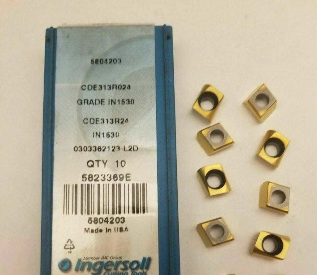 8 Pcs Ingersoll Cutting Tools CDE313R024 IN1530 5804203 Lathe Carbide Inserts