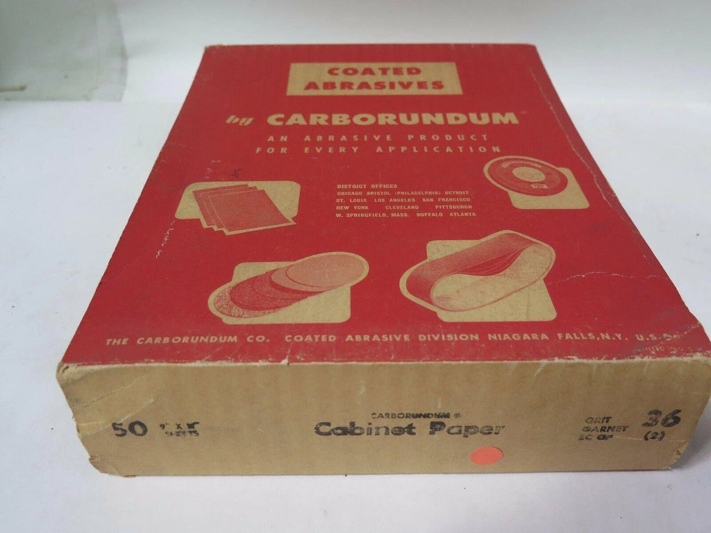 Carborundum Abrasives Cabinet Paper NPS-3287 Qty 50 Grit 36 Brand New