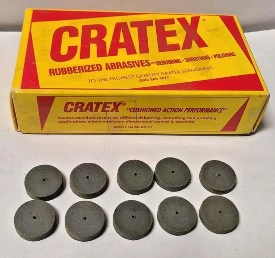 10 Pcs Cratex 7/8 x 1/4 Grinding Wheel Rubberized Abrasive Rubber 76XF