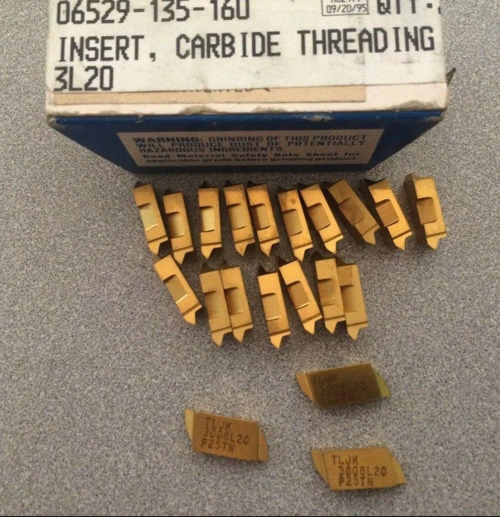 TGI USA Made TLJK P25TN 3008L20 Lathe Grooving Carbide Inserts 20 Pcs Gold New