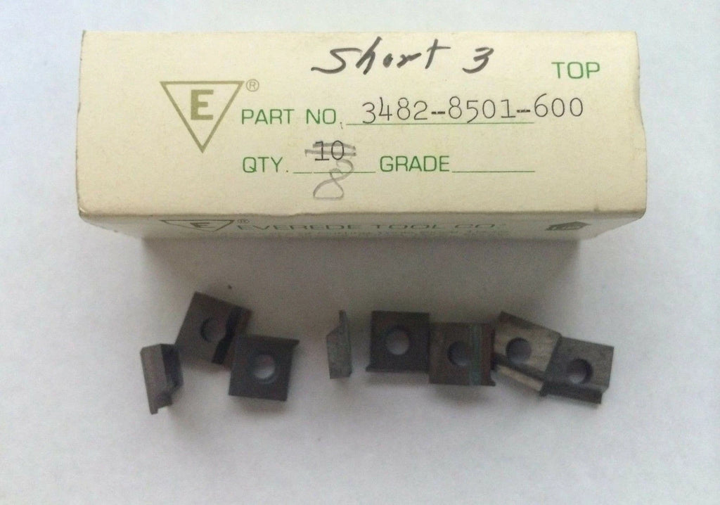 8 Pcs EVEREDE TOOL 3482 8501 600 C2 30657 Lathe Carbide Inserts Cutting Tools