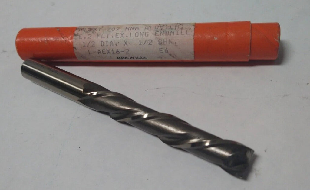 BRUBAKER 1/2" x 1/2" SE 2FL Extra Long End Mill 2FL HSS USA Made for Aluminum