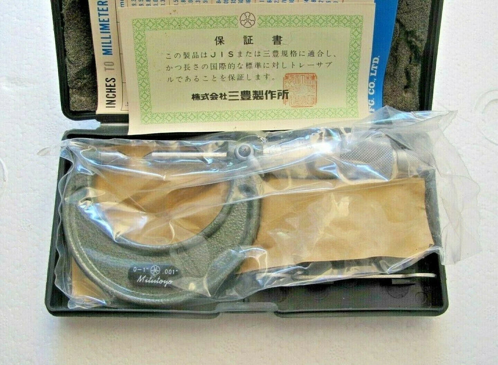 Mitutoyo 112-369 Point Micrometer 0-1" Range .001" Graduation 60° Point New