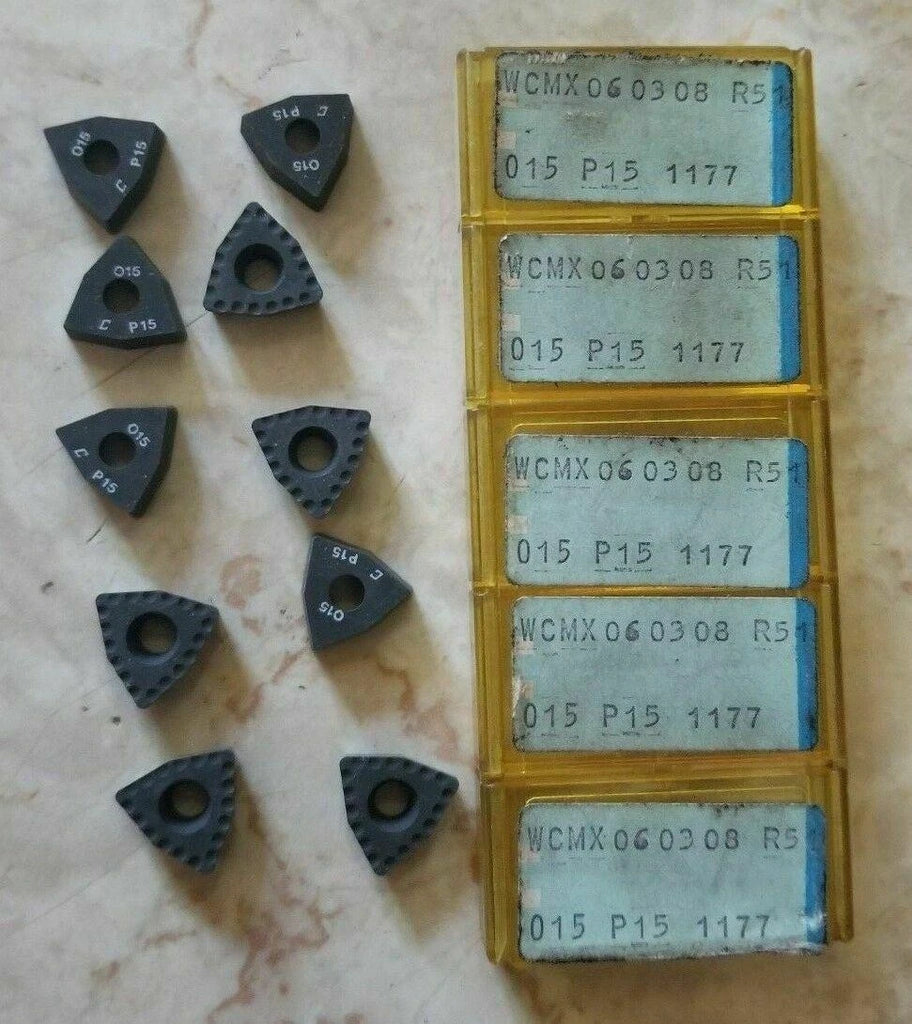 Sandvik Coromant WCMX 06 03 08 R5 015 P15 1177 Carbide Inserts 10 Pcs Lathe