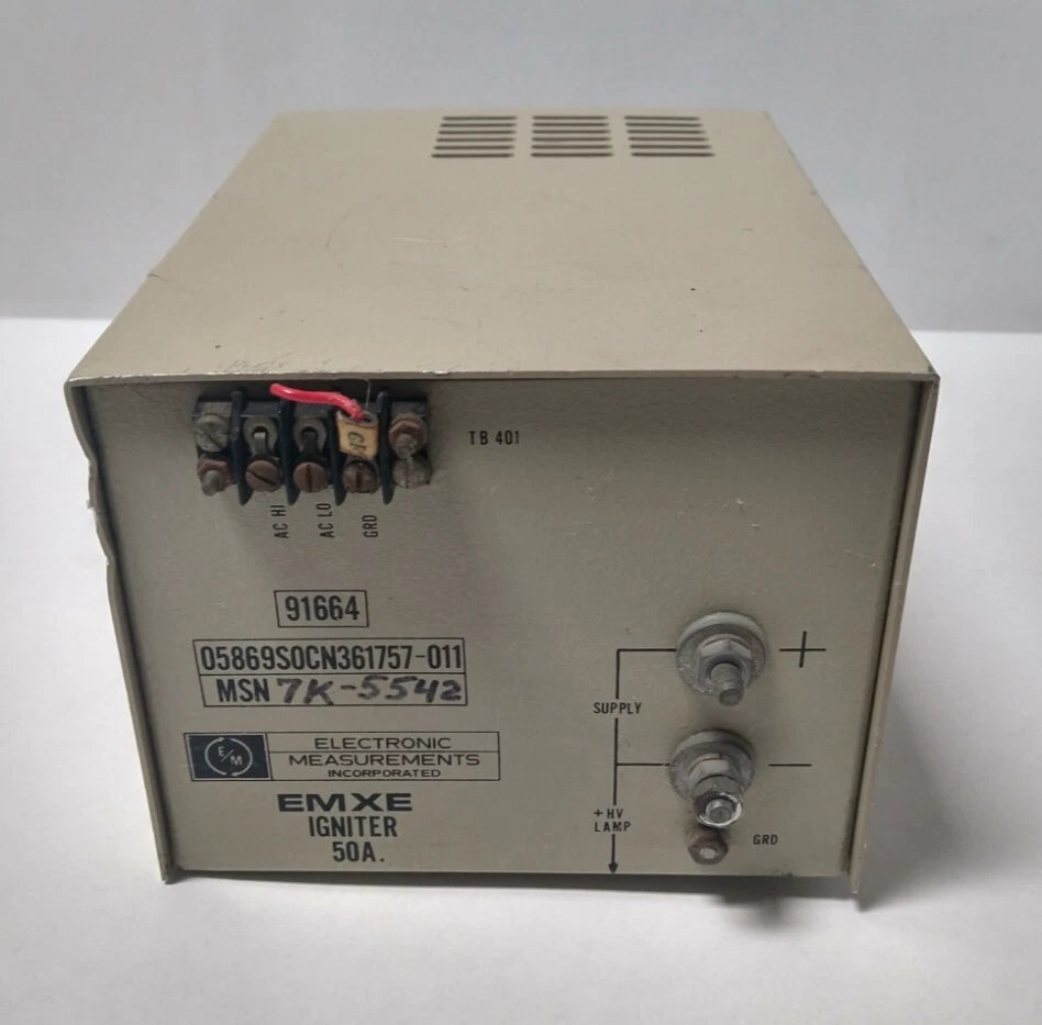 Electronic Measurements EMXE Igniter 50A Model EMXE-1000-0309 7K-5542