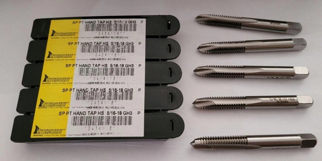 5 Pcs INTERSTATE SP PT HAND TAP HS 5/16-18 GH3 High Speed Taps